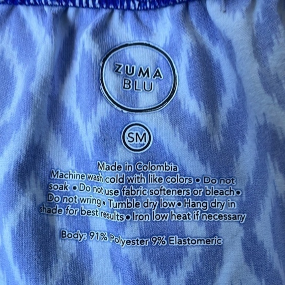 Zuma Blu new cycling skirt adjustable sides royal blue and white size small - Picture 6 of 7